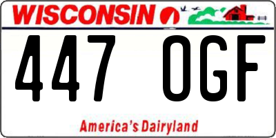 WI license plate 447OGF
