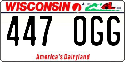 WI license plate 447OGG