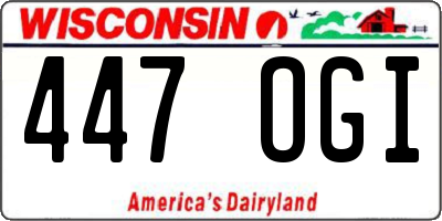WI license plate 447OGI