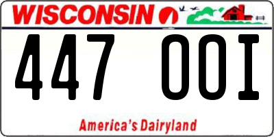 WI license plate 447OOI