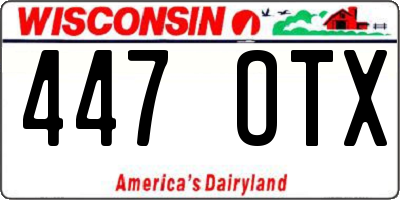 WI license plate 447OTX