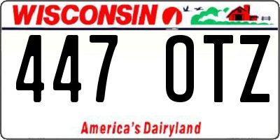WI license plate 447OTZ