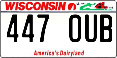 WI license plate 447OUB