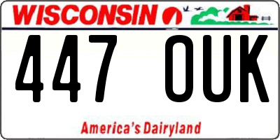 WI license plate 447OUK