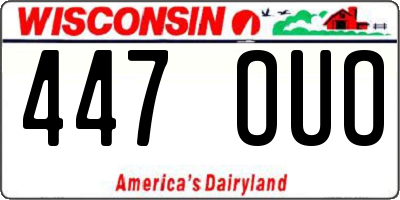 WI license plate 447OUO
