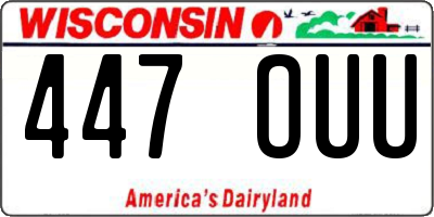 WI license plate 447OUU