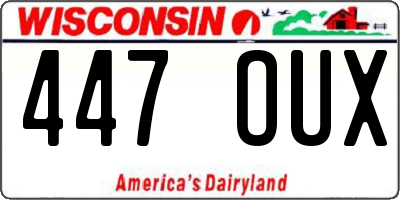 WI license plate 447OUX