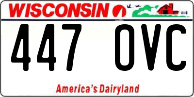 WI license plate 447OVC