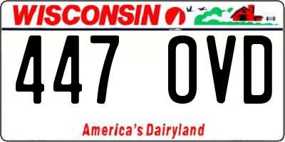 WI license plate 447OVD