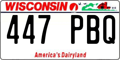 WI license plate 447PBQ