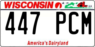 WI license plate 447PCM