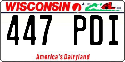 WI license plate 447PDI