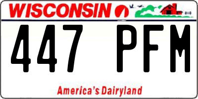 WI license plate 447PFM
