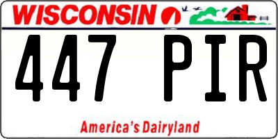 WI license plate 447PIR