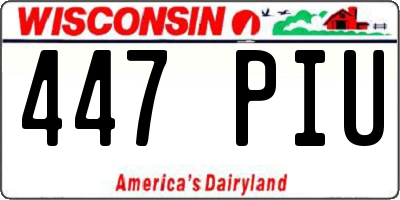 WI license plate 447PIU