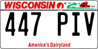 WI license plate 447PIV