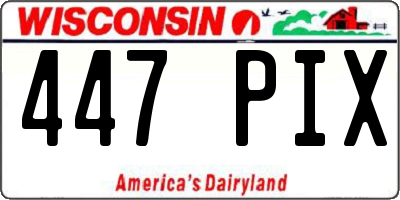 WI license plate 447PIX