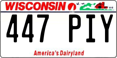 WI license plate 447PIY