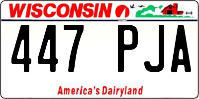 WI license plate 447PJA