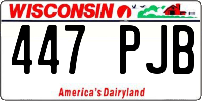 WI license plate 447PJB