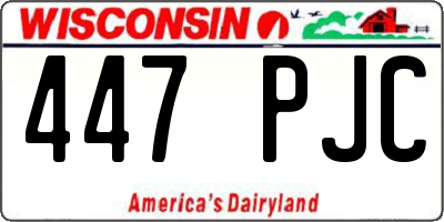 WI license plate 447PJC