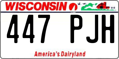 WI license plate 447PJH