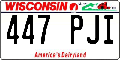 WI license plate 447PJI