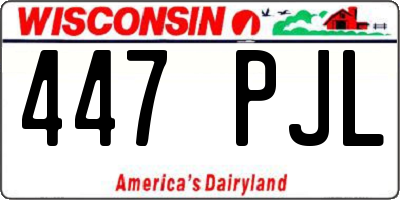 WI license plate 447PJL
