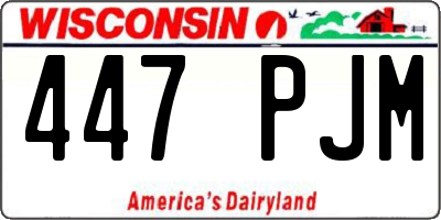 WI license plate 447PJM
