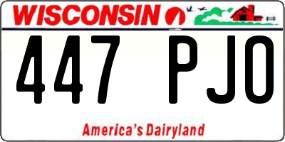 WI license plate 447PJO