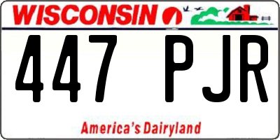 WI license plate 447PJR