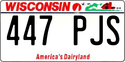 WI license plate 447PJS