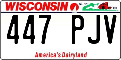 WI license plate 447PJV