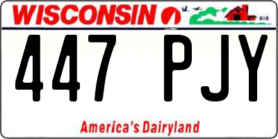 WI license plate 447PJY
