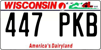 WI license plate 447PKB