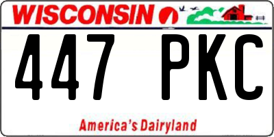 WI license plate 447PKC