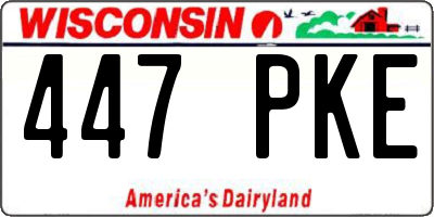 WI license plate 447PKE