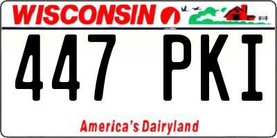 WI license plate 447PKI