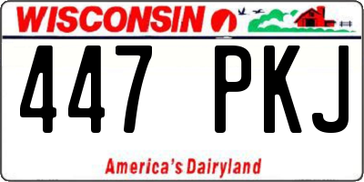 WI license plate 447PKJ