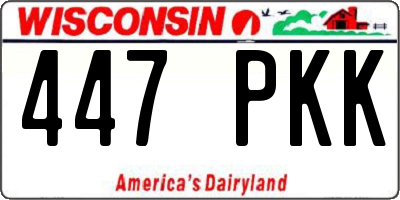 WI license plate 447PKK