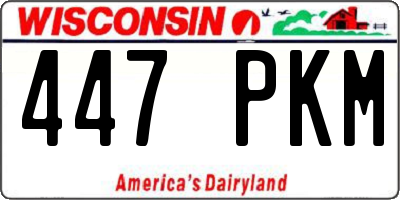 WI license plate 447PKM