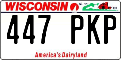 WI license plate 447PKP