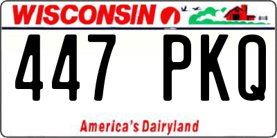WI license plate 447PKQ
