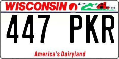 WI license plate 447PKR