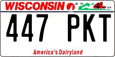 WI license plate 447PKT