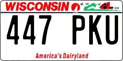 WI license plate 447PKU