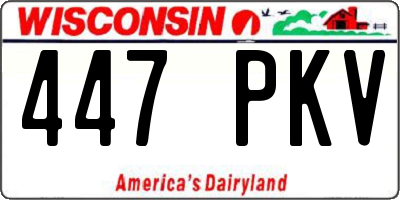 WI license plate 447PKV