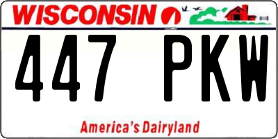 WI license plate 447PKW