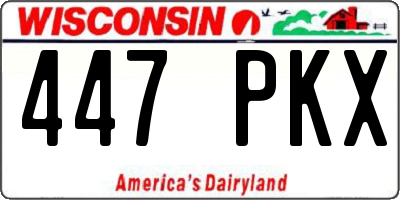 WI license plate 447PKX