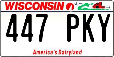 WI license plate 447PKY